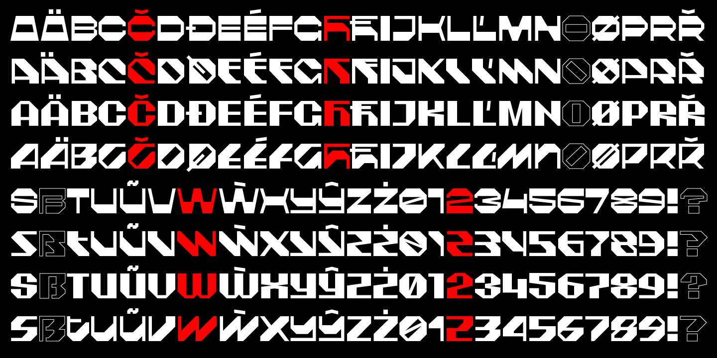 Пример шрифта Deus Basic 0